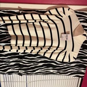 Black and white stripped turtle neck